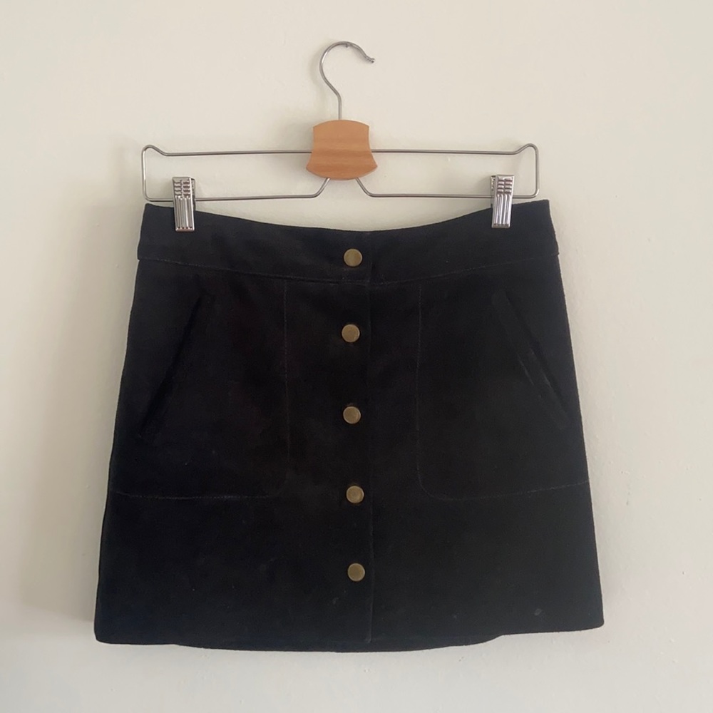 Madewell Suede Button Up Miniskirt